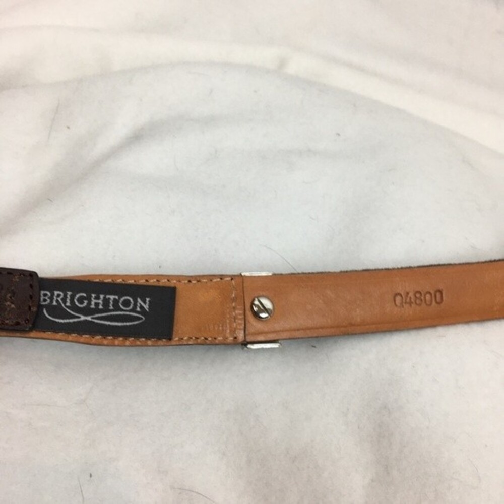 Brighton Pony Hair Black & Silver Metallic Concho Leather Belt M - Picture 8 of 9
